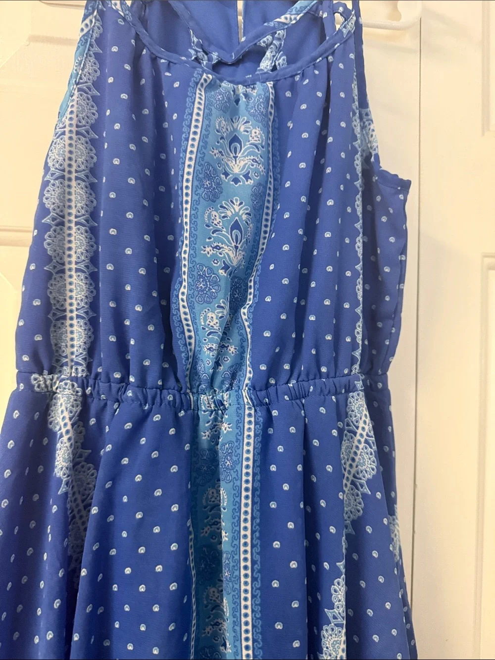 The Children's Place Blue Paisley-Print Handkerchief-Hem Sundress